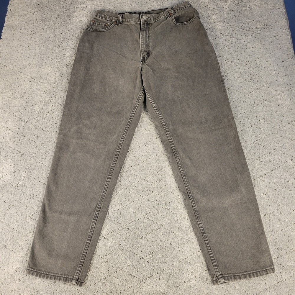 Vintage Levis 550 Jeans Misses 16 Black Faded High Rise Relaxed Fit Tapered Y2K